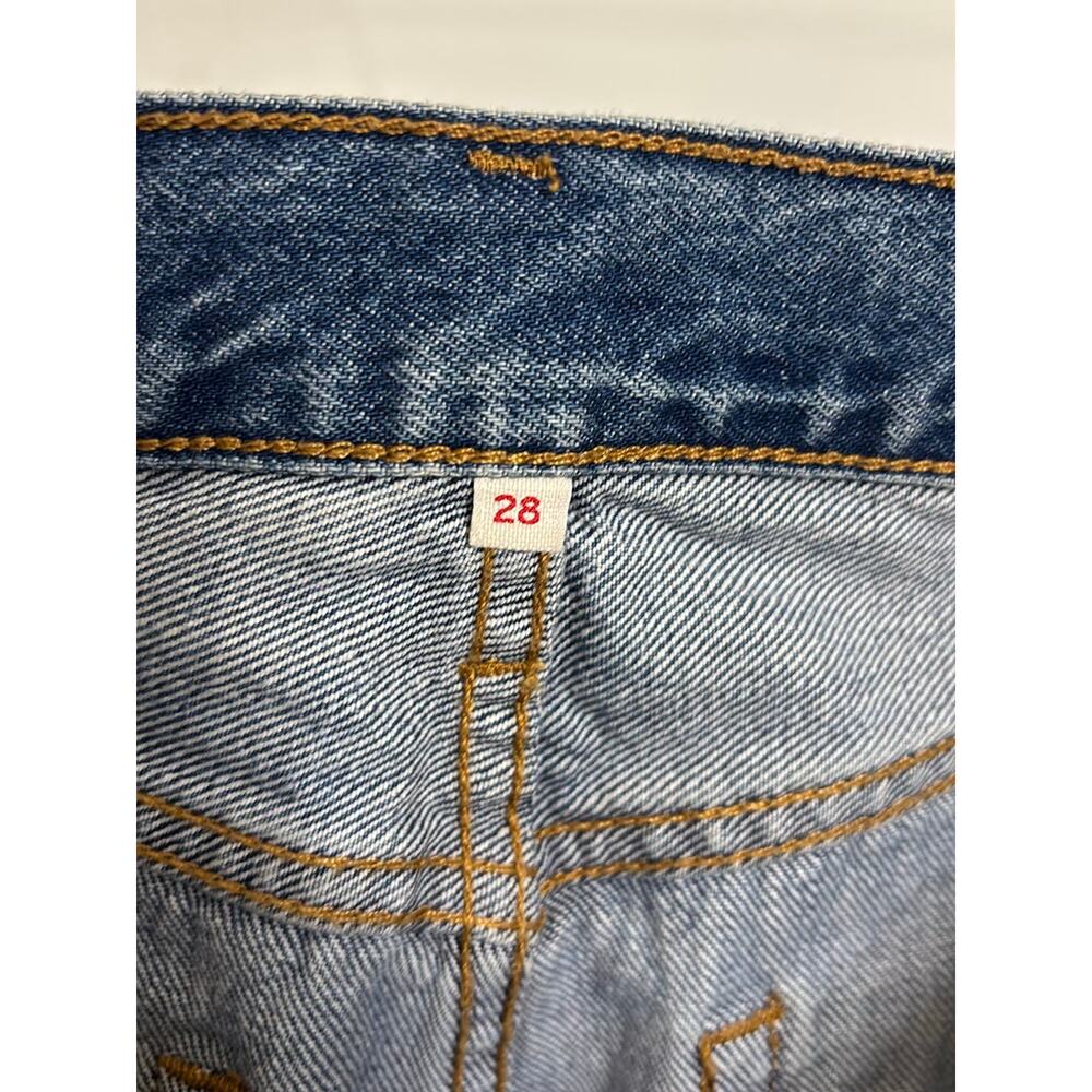 Levi's Skirt Womens 28 Blue Jean Denim Deconstructed Mini Button Fly Raw Hem - Picture 4 of 9